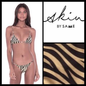 NWOT Skin by SAME Zebra Stripe Itsy Bikini Bottoms